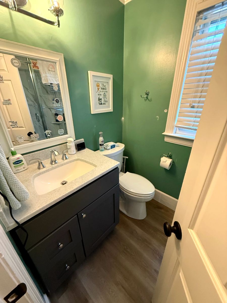 Guest bathroom after cleaning by Dimples Cleaning